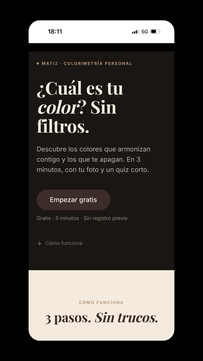 Web Matiz, análisis de color personal con IA