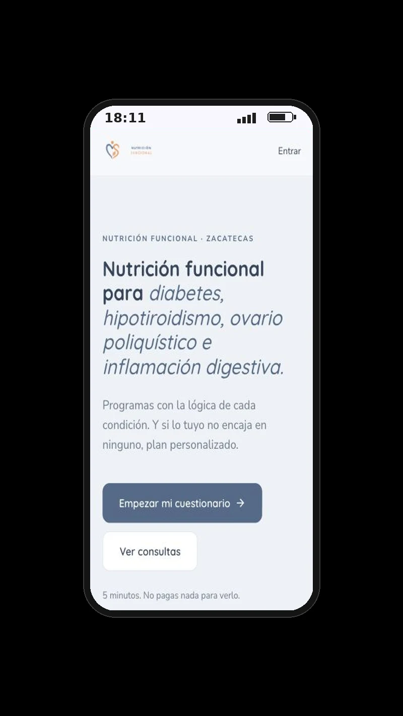 Plataforma de nutrición funcional de Mayra Salinas