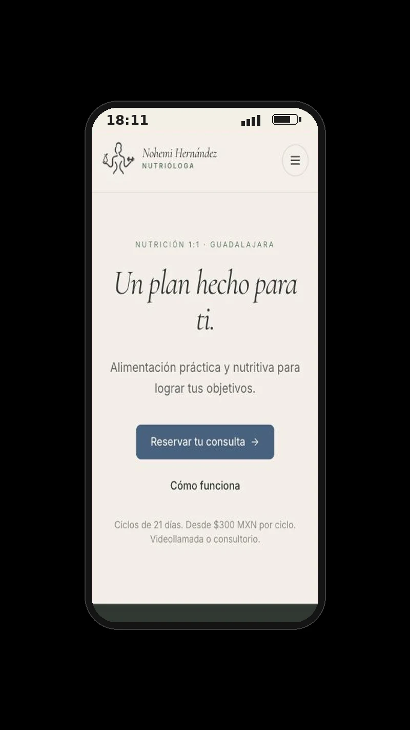 Plataforma de consulta de nutrición de Nohemi Hernández